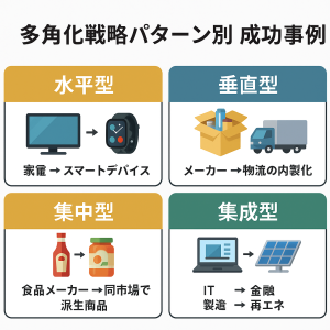 成功事例から学ぶ！具体的な多角化の戦略パターン